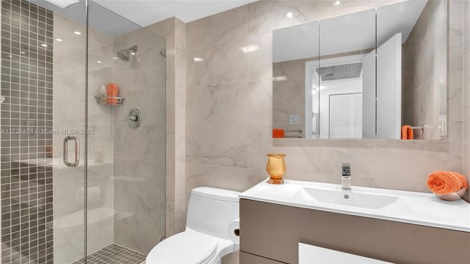 Bathroom, Glass Shower, Interior, Marble Walls