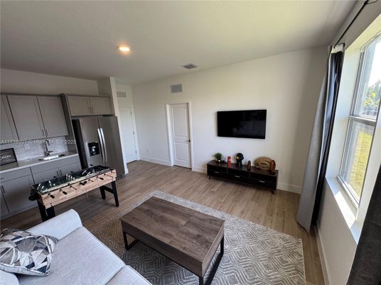 Game Room, Interior, Living room, Recessed Lighting, Wood Texture Flooring