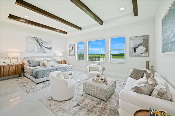 Bedroom, Interior, Living room, Recessed Lighting, Wooden Beams