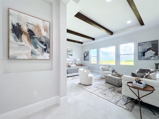 Bedroom, Interior, Living room, Recessed Lighting, Wooden Beams