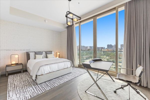 Bedroom, Home Office, Interior, Pendant Lights, Wood Texture Flooring