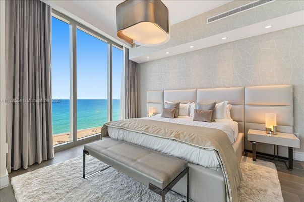 Bedroom, Interior, Recessed Lighting, Water, Wood Texture Flooring