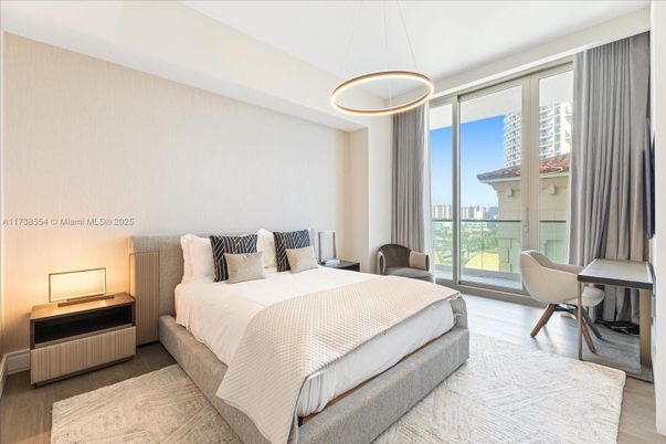 Bedroom, Interior, Pendant Lights, Wood Texture Flooring