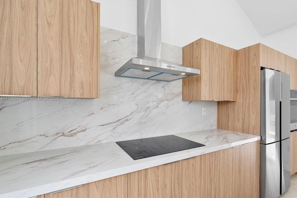 Interior, Kitchen, Marble Walls, Stainless Steel Appliances