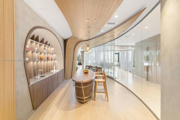 Dining room, Interior, Pendant Lights, Recessed Lighting, Wooden Ceilings, Wood Texture Flooring