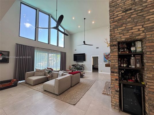 Interior, Living room, Recessed Lighting, Stone Walls
