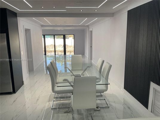 Dining room, Interior, Marble, Recessed Lighting