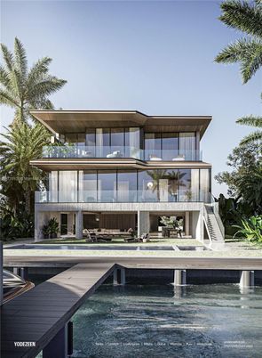 Exterior, Facade, Lake, Pool, Modern