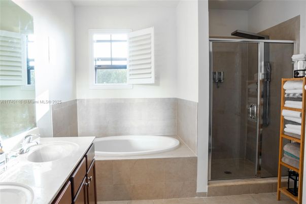Bathroom, Dual Sink Vanities, Glass Shower, Interior