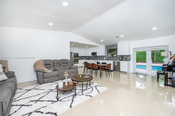 Dining room, Interior, Kitchen, Living room, Recessed Lighting