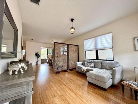 Interior, Living room, Pendant Lights, Wood Texture Flooring