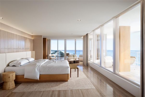 Bedroom, Interior, Recessed Lighting, Water, Wood Texture Flooring