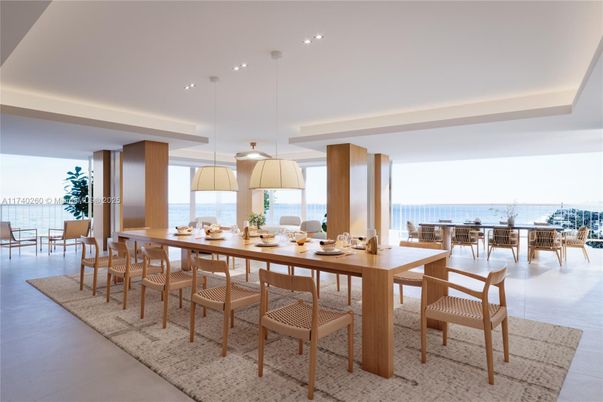 Dining room, Interior, Pendant Lights, Recessed Lighting, Water