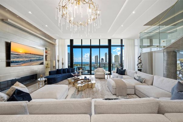 Chandelier, Fireplace, Interior, Living room, Recessed Lighting, Water
