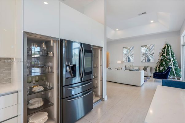 Interior, Kitchen, Living room, Recessed Lighting, Stainless Steel Appliances, Wood Texture Flooring