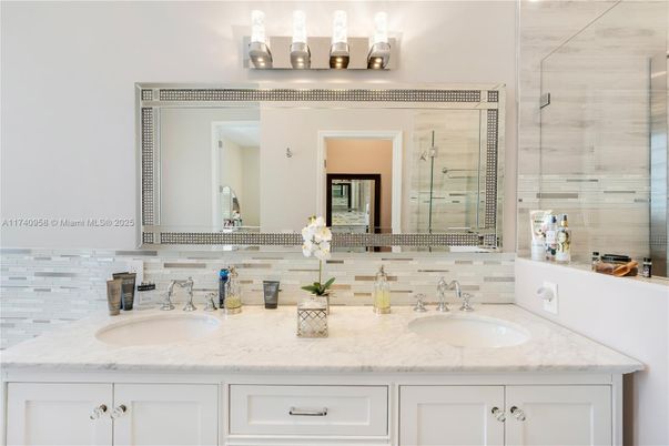 Bathroom, Dual Sink Vanities, Glass Shower, Interior