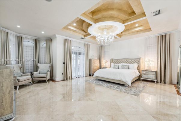 Bedroom, Chandelier, Interior, Recessed Lighting