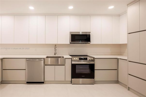 Interior, Kitchen, Recessed Lighting, Stainless Steel Appliances