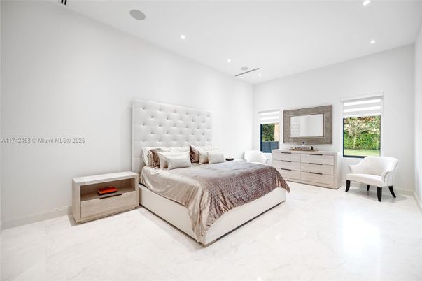 Bedroom, Interior, Marble, Recessed Lighting
