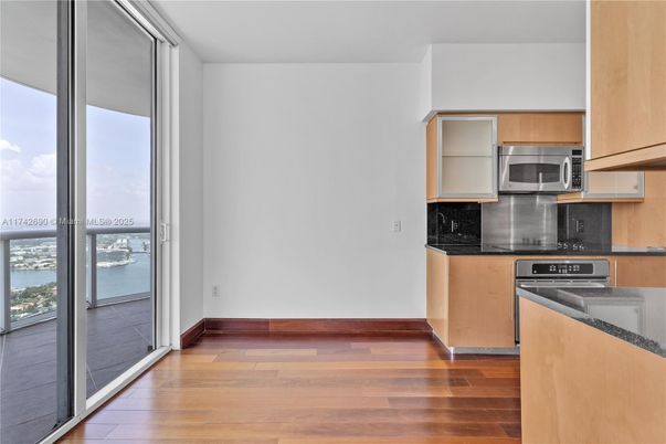 Interior, Kitchen, Stainless Steel Appliances, Water, Wood Texture Flooring