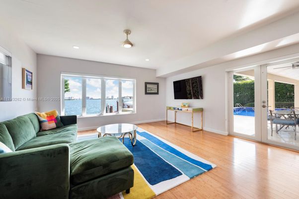 Interior, Living room, Recessed Lighting, Water, Wood Texture Flooring