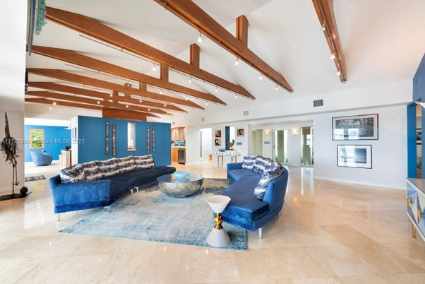 Interior, Living room, Recessed Lighting, Wooden Beams