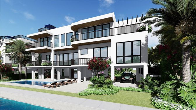 Backyard, Exterior, Facade, Pool, Modern