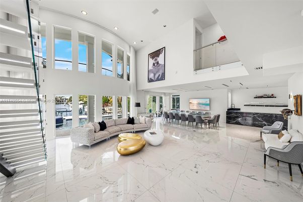 Dining room, Fireplace, Interior, Living room, Marble, Recessed Lighting