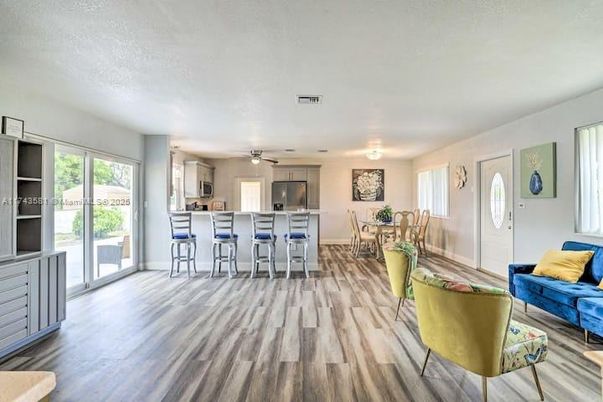 Dining room, Interior, Kitchen, Living room, Wood Texture Flooring