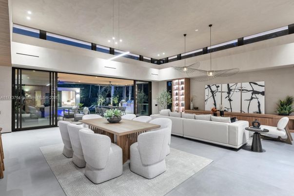 Dining room, Interior, Living room, Pendant Lights, Recessed Lighting