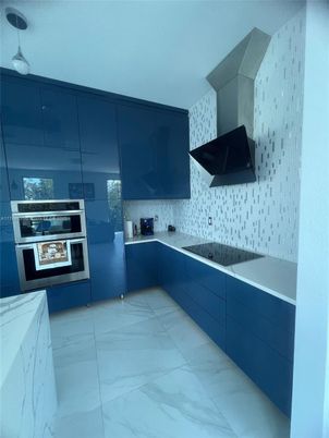 Interior, Kitchen, Marble, Pendant Lights, Stainless Steel Appliances