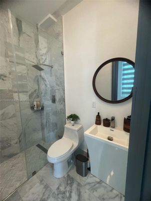 Bathroom, Glass Shower, Interior, Marble, Marble Walls