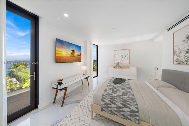 Bedroom, Interior, Marble, Recessed Lighting, Water