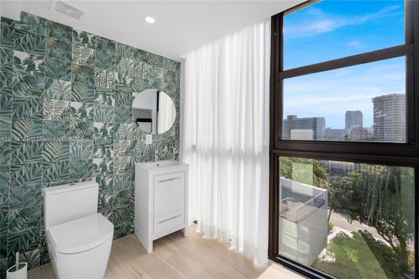 Bathroom, Interior, Recessed Lighting, Wood Texture Flooring