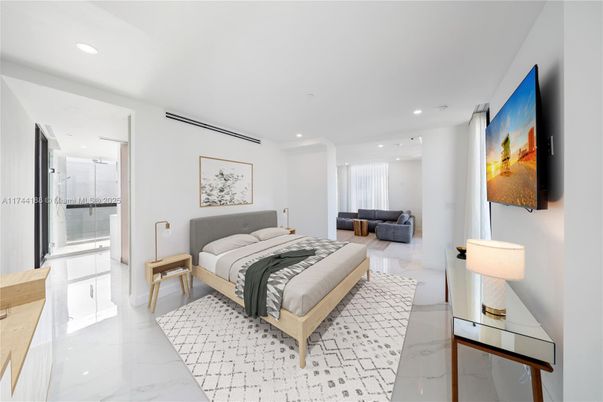 Bedroom, Interior, Marble, Recessed Lighting