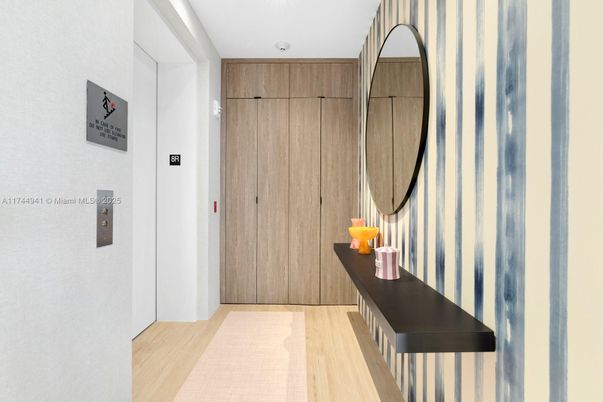 Elevator, Interior, Wood Texture Flooring
