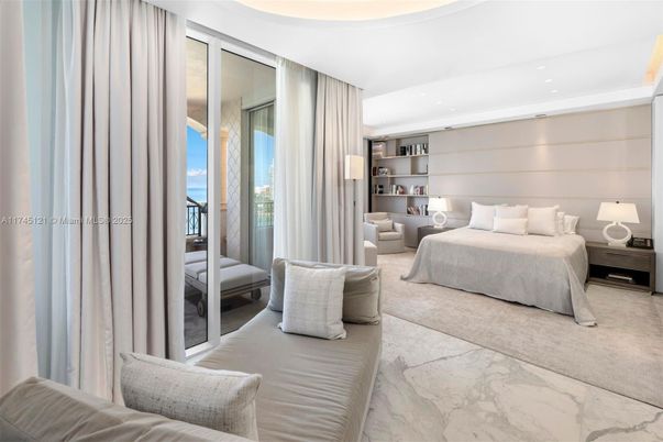 Bedroom, Interior, Marble, Recessed Lighting