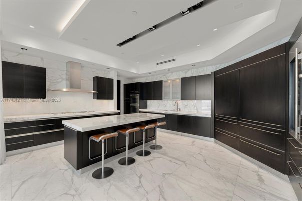Interior, Kitchen, Marble, Marble Walls, Recessed Lighting