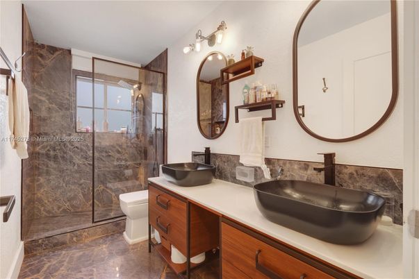 Bathroom, Dual Sink Vanities, Glass Shower, Interior