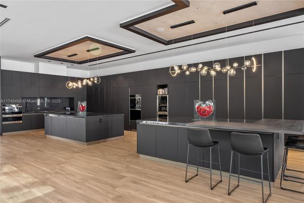 Interior, Kitchen, Pendant Lights, Stainless Steel Appliances, Wood Texture Flooring