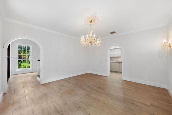 Chandelier, Empty room, Interior, Wood Texture Flooring