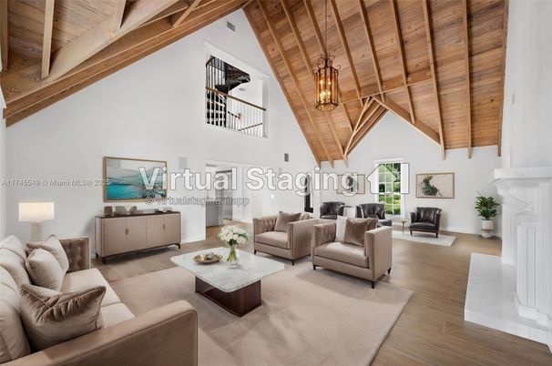 Fireplace, Interior, Living room, Pendant Lights, Wooden Beams, Wooden Ceilings, Wood Texture Flooring