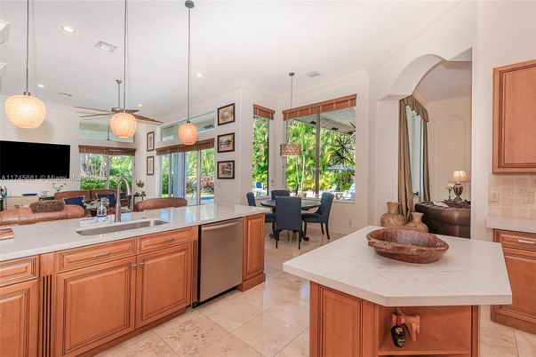 Dining room, Interior, Kitchen, Pendant Lights, Recessed Lighting, Stainless Steel Appliances