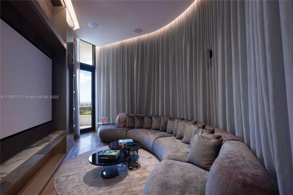 Interior, Living room, Projection Screen, Recessed Lighting