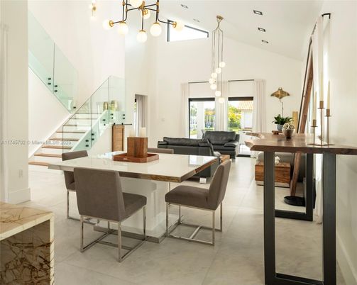 Dining room, Interior, Living room, Pendant Lights, Recessed Lighting