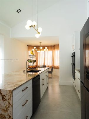 Dining room, Interior, Kitchen, Pendant Lights