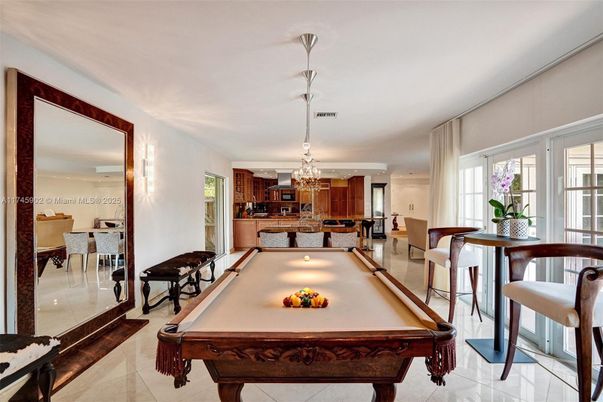 Billiard Table, Chandelier, Dining room, Game Room, Interior, Kitchen