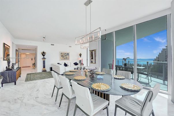 Dining room, Interior, Marble, Pendant Lights, Water