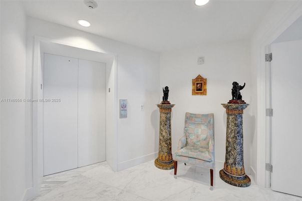 Elevator, Interior, Marble, Recessed Lighting