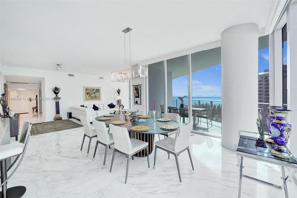 Dining room, Interior, Living room, Marble, Pendant Lights, Water